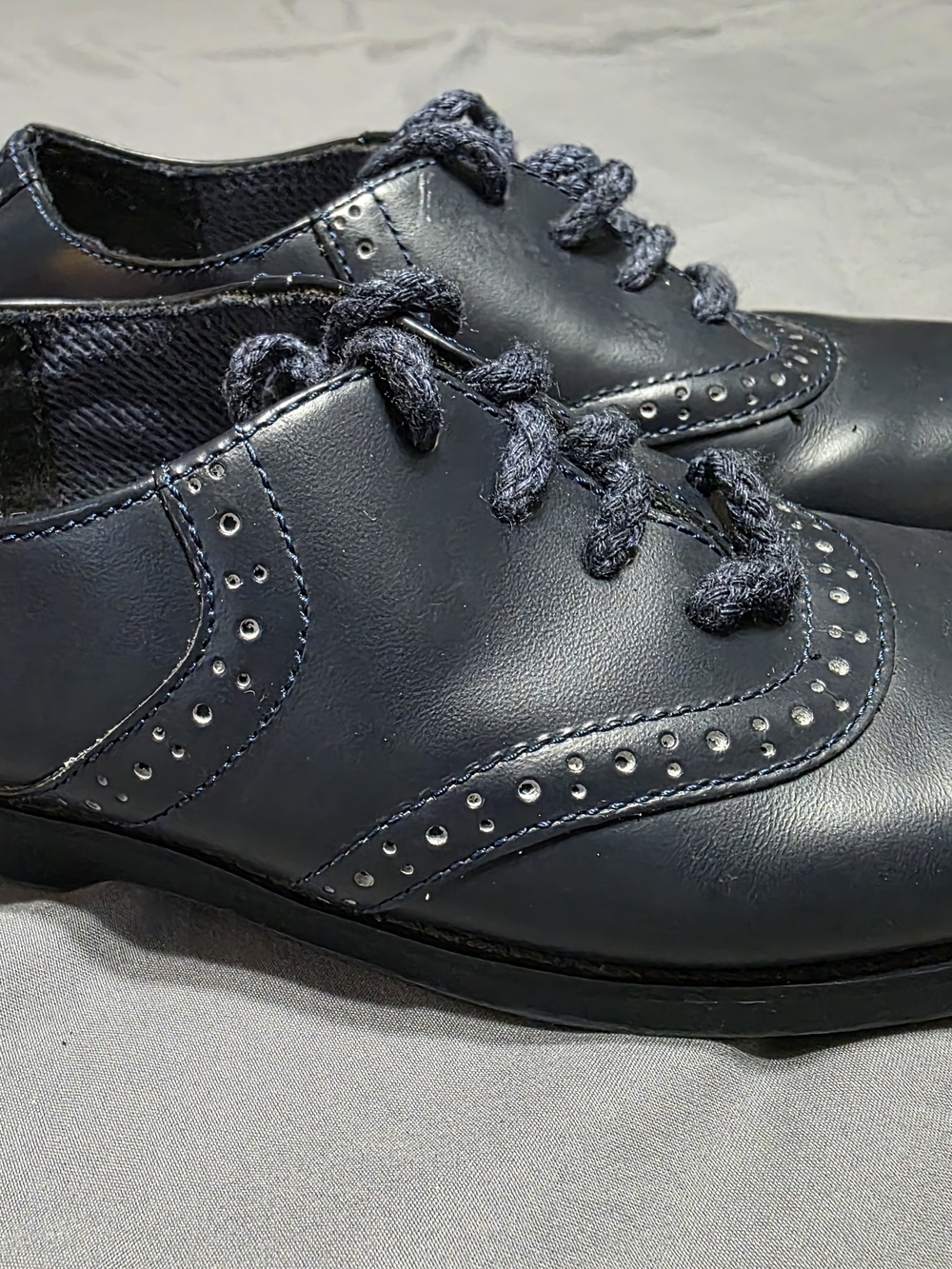 Stride Rite Navy Brogue Oxford Shoes for Kids